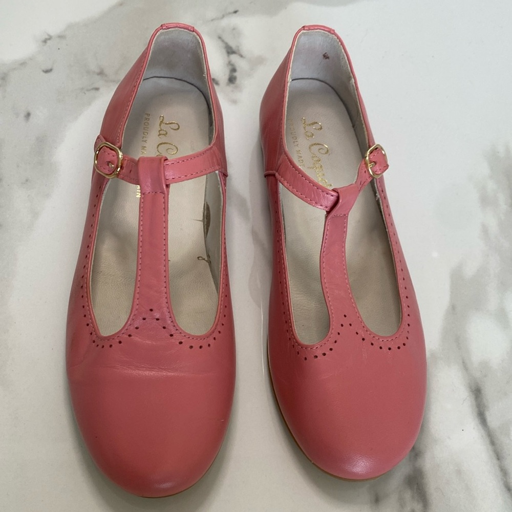 La Coqueta Kids T Bar leather shoes PINK size EU 32 - little girls 1 US